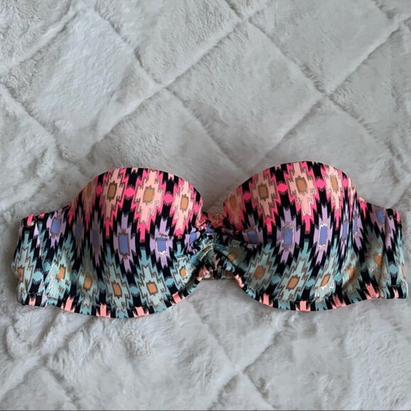 Victoria’s Secret | Warm Ikat “The Flirt Bandeau” Bikini Top | Size 32A - Picture 6 of 11